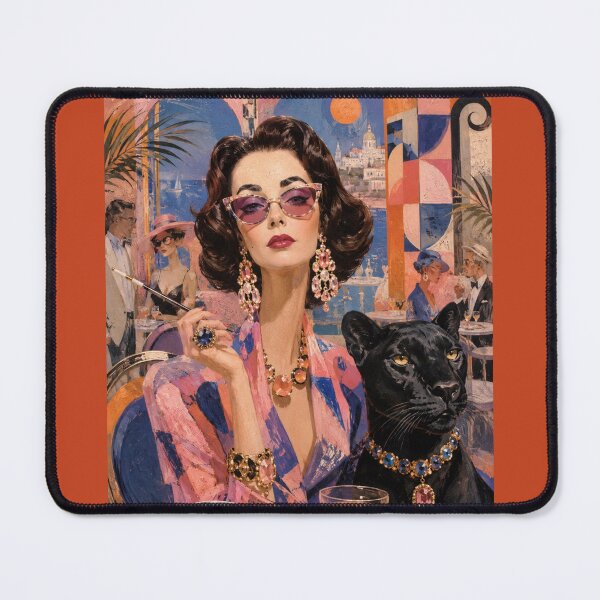 Item preview, The girl and the black panther in a café. designed and sold by Natalia-Vlad.