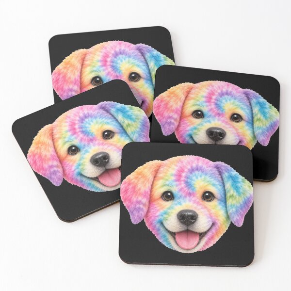 Item preview, Cute Rainbow Tie-Dye Puppy Face designed and sold by jgvisualarts.