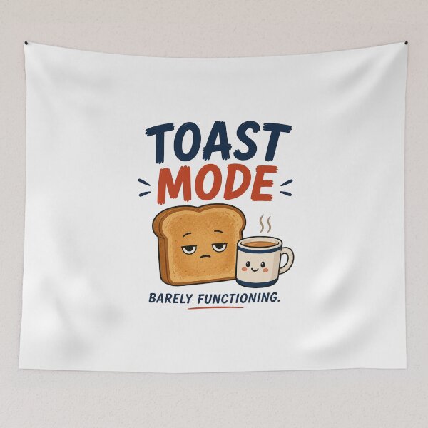 Item preview, Toast Mode Barely Functioning Sticker | Cozy Breakfast Aesthetic designed and sold by Snackwave Ninety.