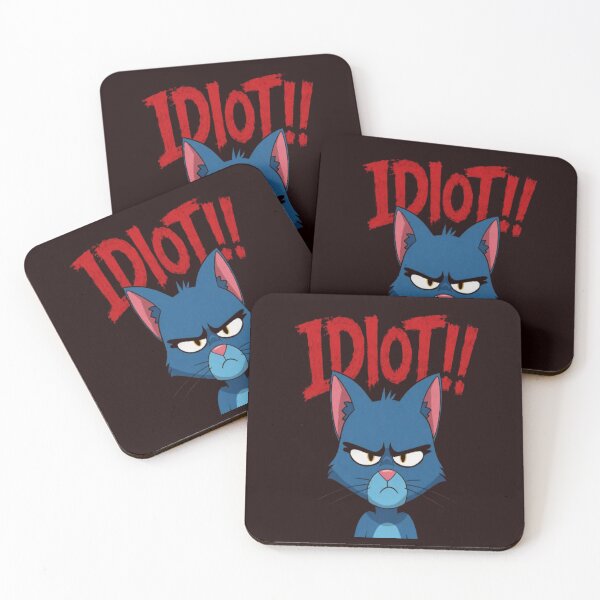 Item preview, Funny Angry Cat Idiot Meme Shirt | Bold Cartoon Graphic Tee | Sarcastic Black Red Streetwear Design designed and sold by ELVIN DESIGNS.