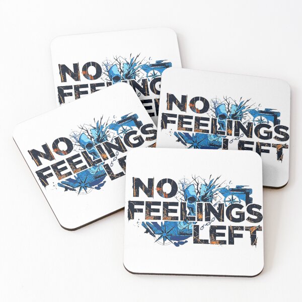Item preview, Distressed "No Feelings Left" Skull Graphic - Dark Aesthetic designed and sold by No Excuses .