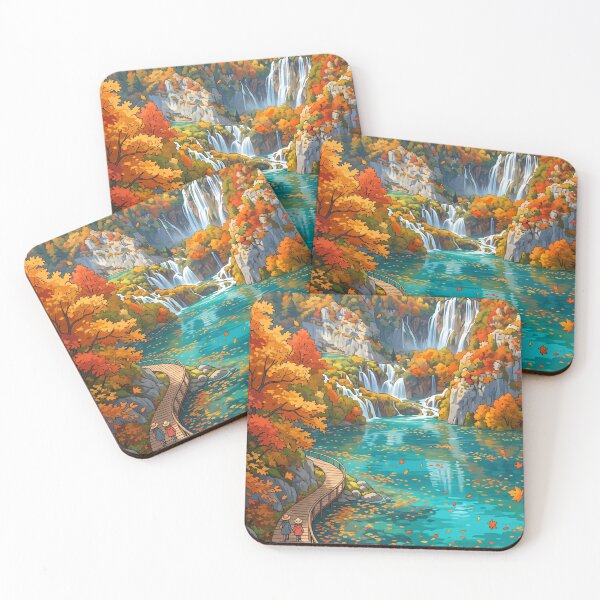 Item preview, Plitvice Lakes Autumn Cascade - Majestic National Park designed and sold by SpiriTravels.