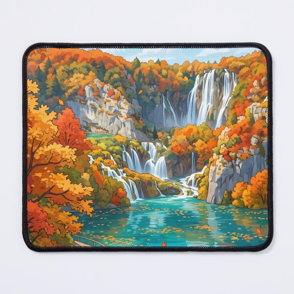 Item preview, Plitvice Lakes Autumn Cascade - Majestic National Park designed and sold by SpiriTravels.