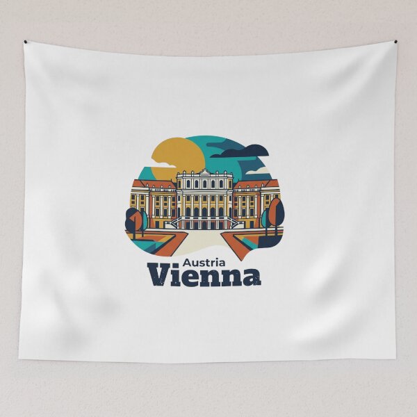 Item preview, Vienna Schonbrunn Palace Bold Retro Graphic Art designed and sold by Inkworksbyshery.