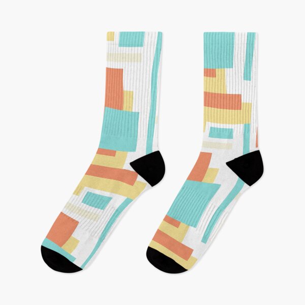 Item preview, Pastel De Stijl - Mint & Coral Geometric Blocks designed and sold by The Nomadic Designs.