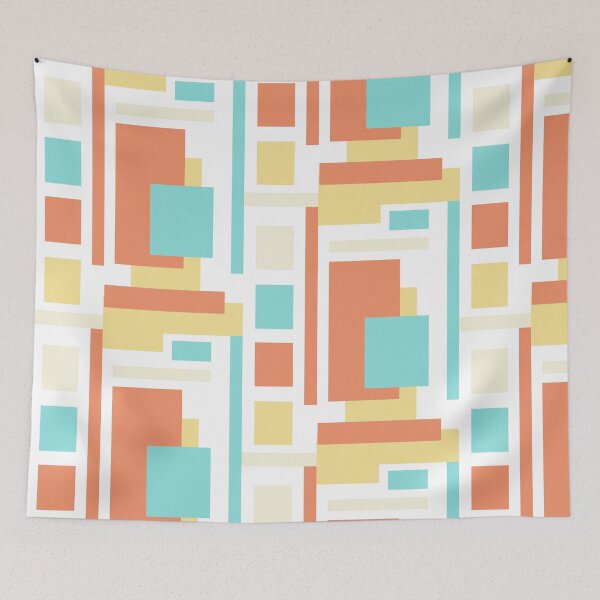 Item preview, Pastel De Stijl - Mint & Coral Geometric Blocks designed and sold by The Nomadic Designs.