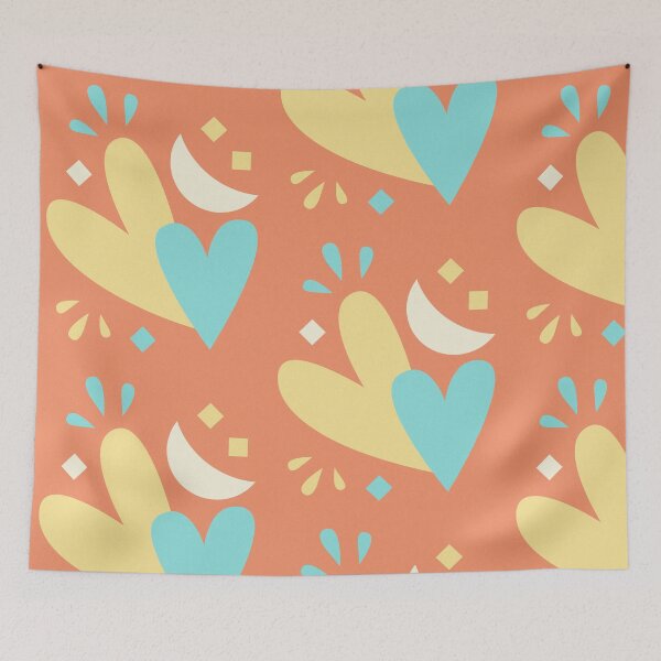 Item preview, Retro Pastel Hearts - Memphis Style Abstract Art designed and sold by The Nomadic Designs.