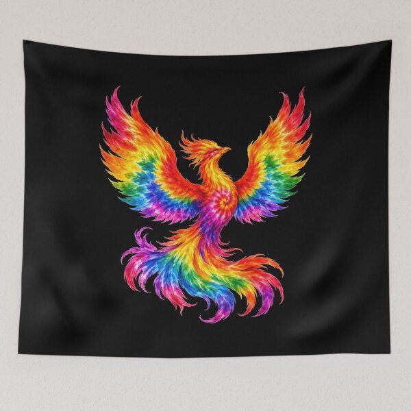 Item preview, Rainbow Tie-Dye Phoenix Rising designed and sold by jgvisualarts.