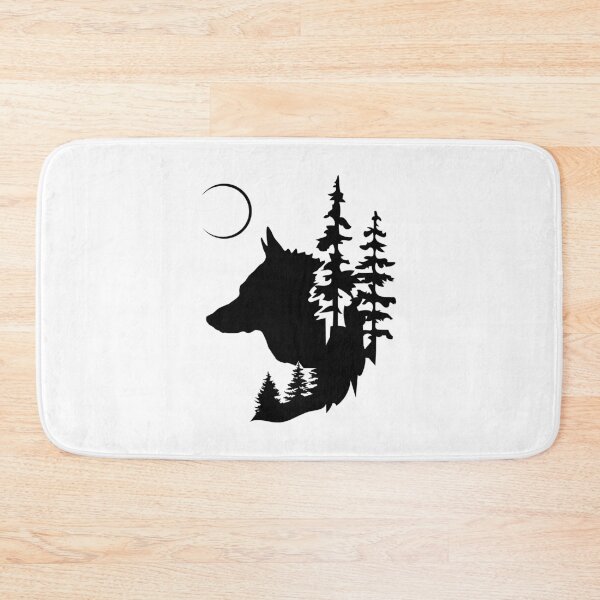 Item preview, Wolf Head Moon Crescent Forest designed and sold by MagnoliaLake.