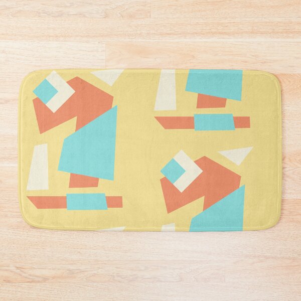 Item preview, Mid-Century Polygon Art - Coral & Mint Abstraction designed and sold by The Nomadic Designs.