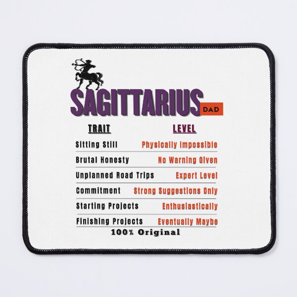 Item preview, Sagittarius Dad Traits - Humorous Zodiac Father's Day Gift designed and sold by ZenWealthDesign.