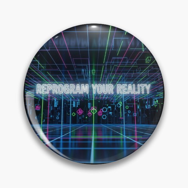 Item preview, Reprogram Your Reality – Futuristic Grid Space Motivation Design designed and sold by Altair_.