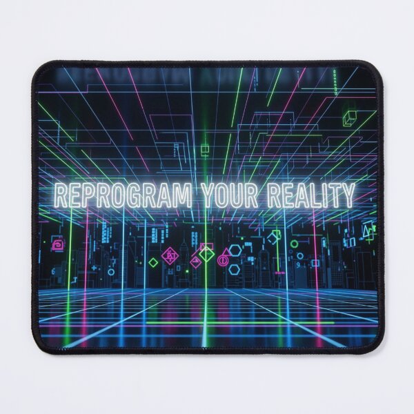 Item preview, Reprogram Your Reality – Futuristic Grid Space Motivation Design designed and sold by Altair_.