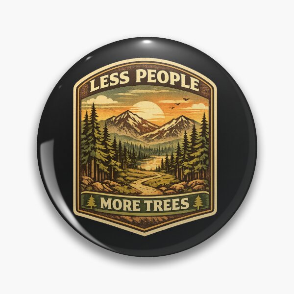 Item preview, Less People More Trees – Retro Hiking Introvert Nature Design designed and sold by MotylekAnia.