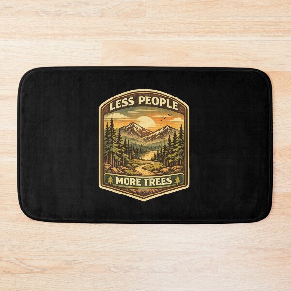 Item preview, Less People More Trees – Retro Hiking Introvert Nature Design designed and sold by MotylekAnia.