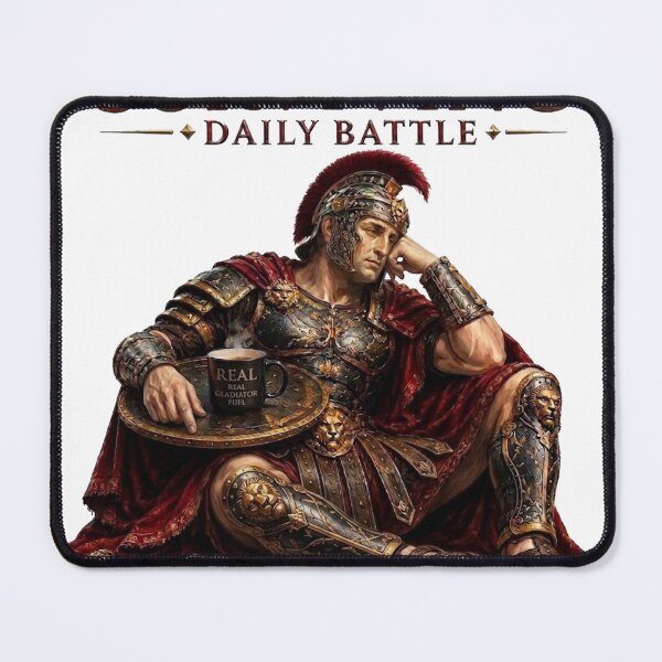 Item preview, Surviving the Daily Battle Stoic Roman Soldier Coffee Break designed and sold by Northern Glow Art.