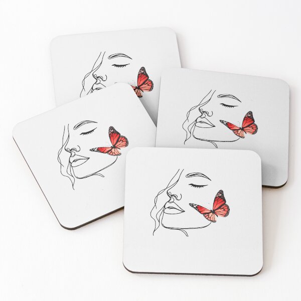 Item preview, Butterfly Woman Minimalist Line Art designed and sold by MadeByMira.