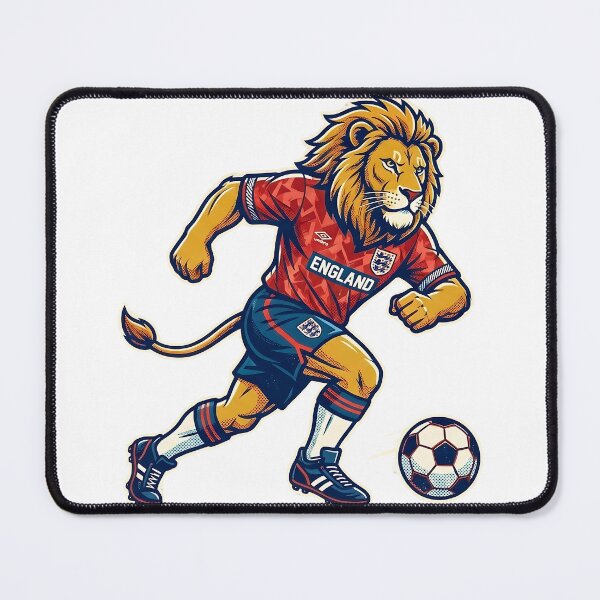 Item preview, Retro 90s England Soccer Lion Graphic Art designed and sold by Ink & Void Co..