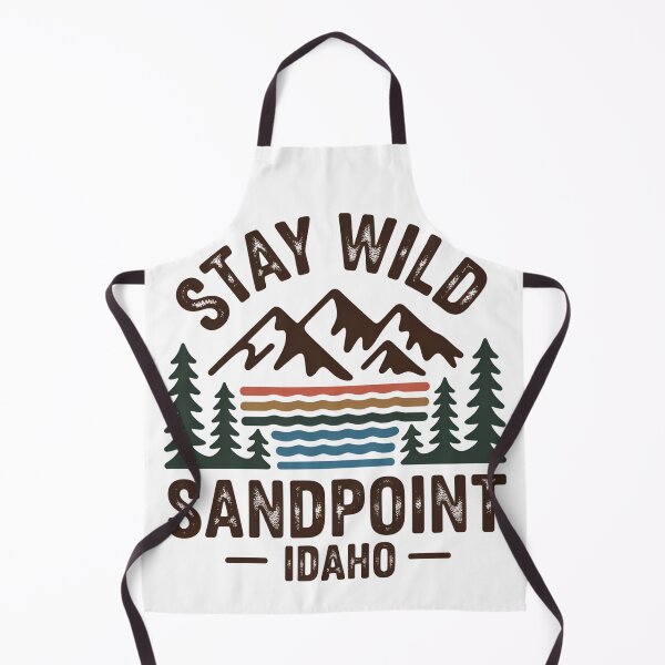 Aperçu de l'œuvre Séjournez à Sandpoint, Idaho – Design rétro vintage pour les activités de plein air en montagne et en forêt créée et vendue par ArcticFoxStudio.