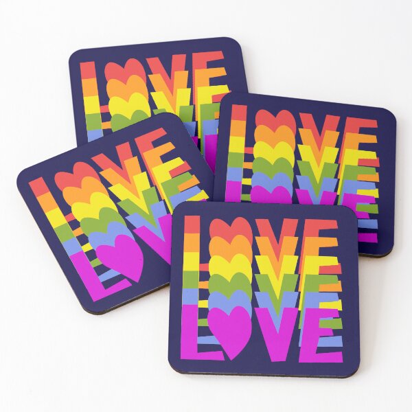 Item preview, Rainbow Love Hearts Colorful Typography Art designed and sold by SolutionsArt.