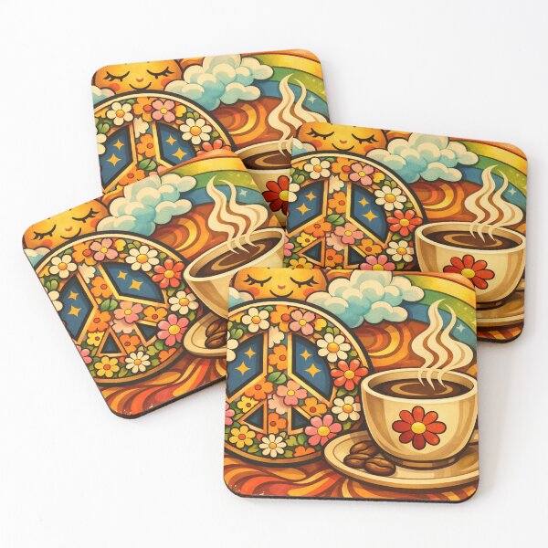 Item preview, Retro 70's Peace, Love, and Coffee designed and sold by Peace,love,andbeaches.