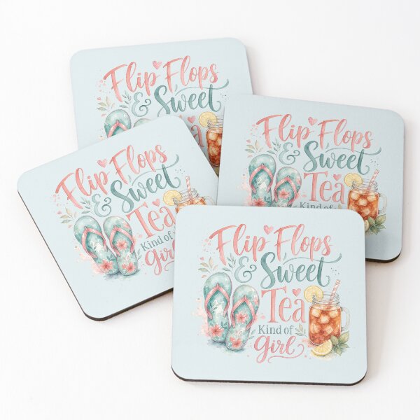 Item preview, Flip Flops & Sweet Tea Watercolor Shirt Design | Southern Summer Girl Aesthetic designed and sold by Verycutethings.