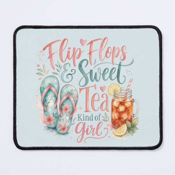 Item preview, Flip Flops & Sweet Tea Watercolor Shirt Design | Southern Summer Girl Aesthetic designed and sold by Verycutethings.