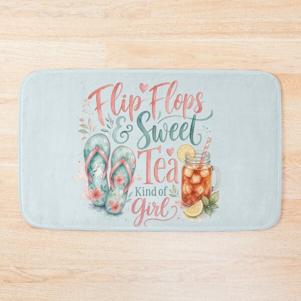 Item preview, Flip Flops & Sweet Tea Watercolor Shirt Design | Southern Summer Girl Aesthetic designed and sold by Verycutethings.