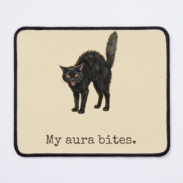 Item preview, My Aura Bites Hissing Black Cat Goth Spooky Season designed and sold by BLACKCAT-COVEN.