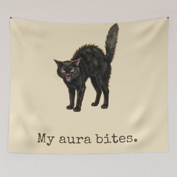 Item preview, My Aura Bites Hissing Black Cat Goth Spooky Season designed and sold by BLACKCAT-COVEN.