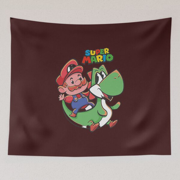 Item preview, Retro Super Mario and Yoshi Vector - Cute Cartoon Gaming Merchandise Graphic ​Description: designed and sold by Creatby7030.