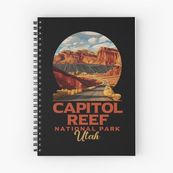 Item preview, Retro Capitol Reef Desert Highway Illustration designed and sold by LinaValearte.