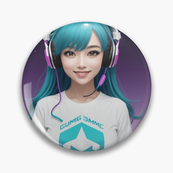 Item preview, Anime Gamer Girl Neon Gaming Art designed and sold by GamedropShop.
