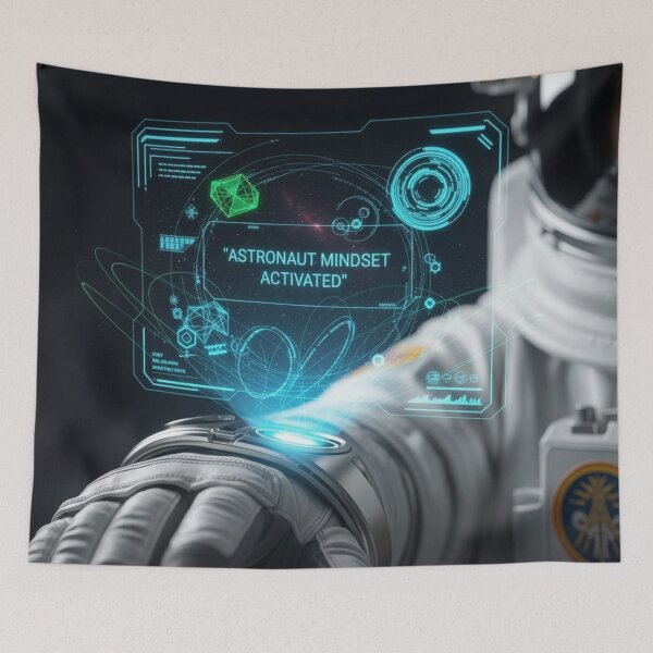 Item preview, Astronaut Mindset Activated – Futuristic Space Tech HUD Design | Sci-Fi Motivation designed and sold by Altair_.