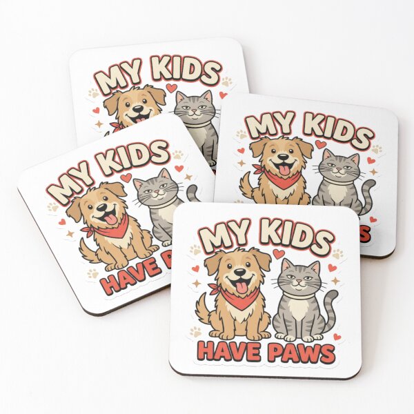 Item preview, My Kids Have Paws Funny Dog and Cat Pet Lover Design designed and sold by NicoVeithen.