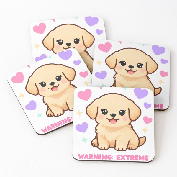 Item preview, Cute Puppy Warning – Extreme Cuteness Detected Kawaii Dog designed and sold by GoldenPaw Society.
