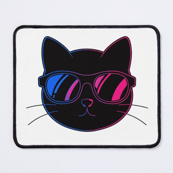 Item preview, Cool Black Cat with Neon Glasses Minimalist designed and sold by Gang store.