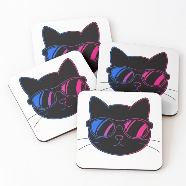 Item preview, Cool Black Cat with Neon Glasses Minimalist designed and sold by Gang store.