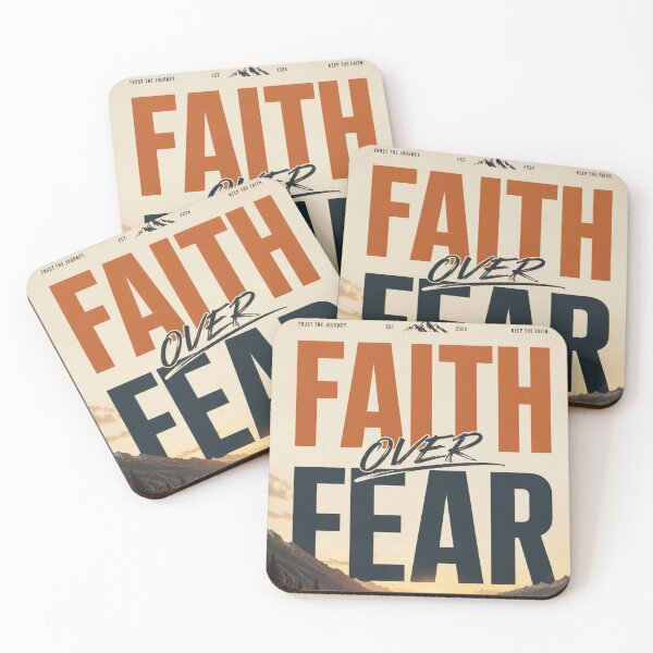 Item preview, FAITH OVER FEAR – Minimal Vintage Road Trip Poster Tags designed and sold by Watchyyy.
