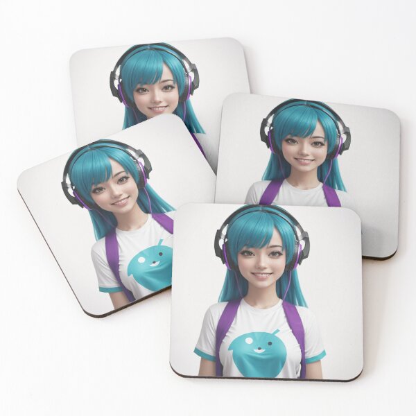Aperçu de l'œuvre Anime Gamer Girl Neon Gaming Art créée et vendue par GamedropShop.