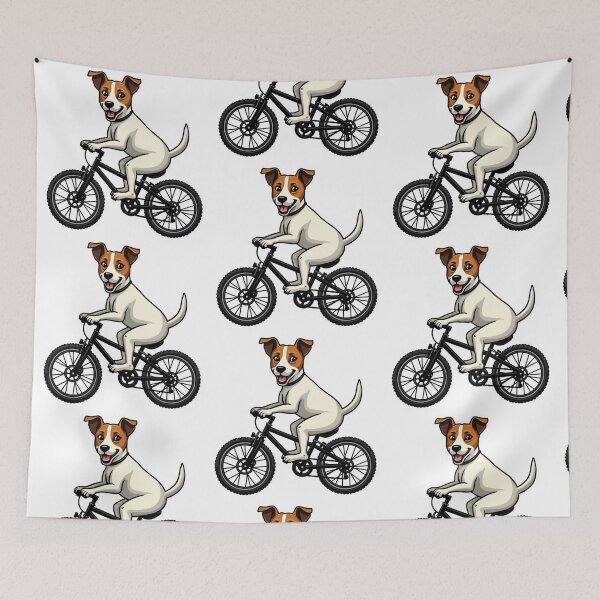 Item preview, Jack Russell Terrier riding a bicycle designed and sold by Prints by Mat.