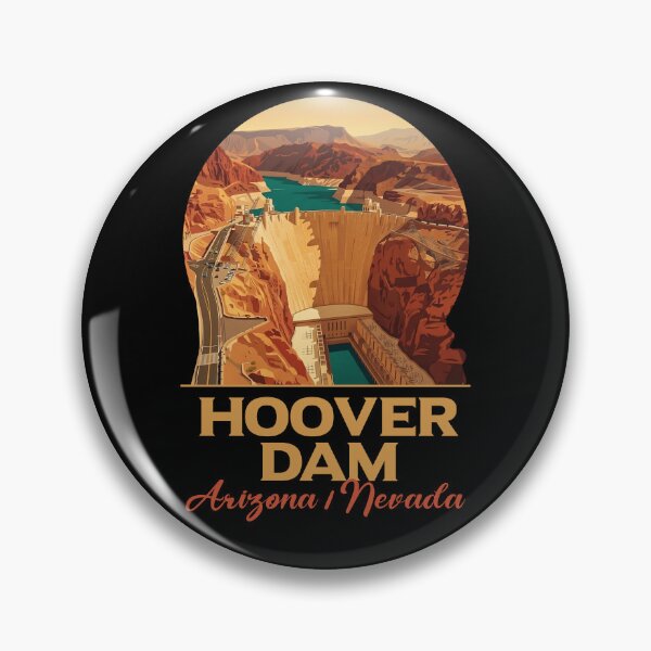 Item preview, Retro Hoover Dam Colorado River Illustration designed and sold by LinaValearte.