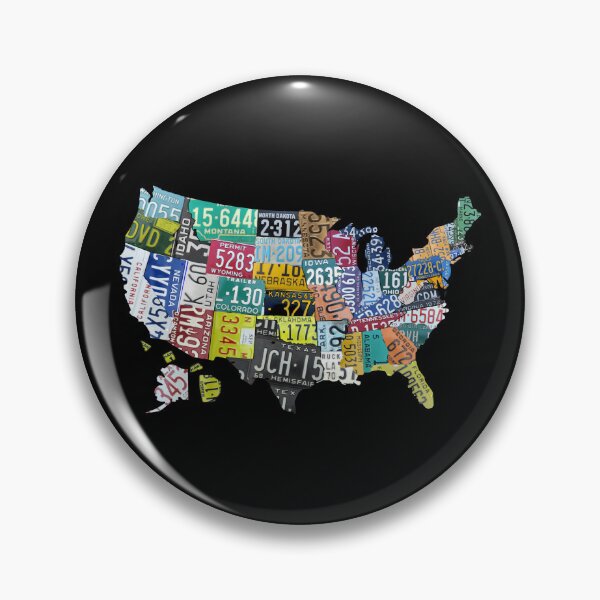 Item preview, USA License Plate Map on Black designed and sold by Elisabeth Lucas.