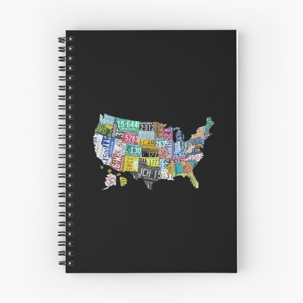 Item preview, USA License Plate Map on Black designed and sold by Elisabeth Lucas.