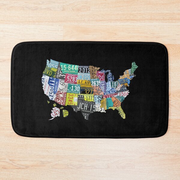 Item preview, USA License Plate Map on Black designed and sold by Elisabeth Lucas.