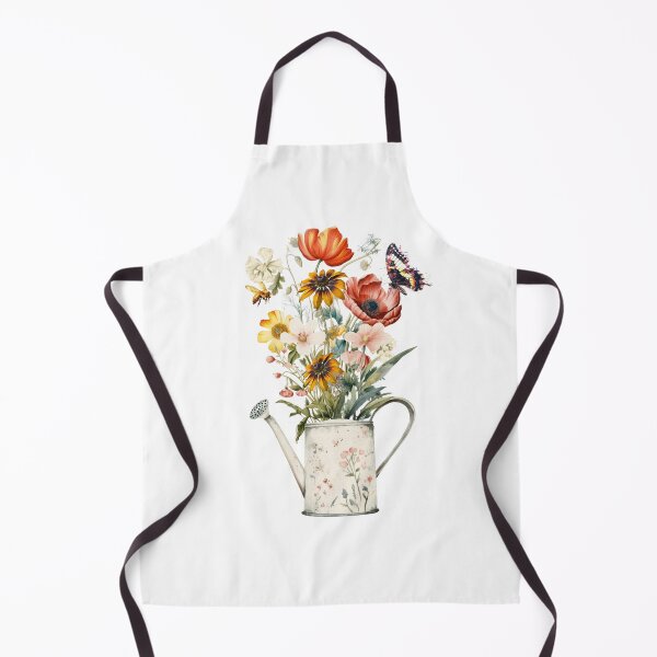 Item preview, Wildflowers in water can with butterfly and bee designed and sold by Simply Inspirational Shop.