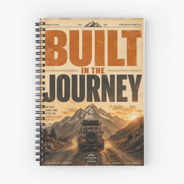 Item preview, BUILT IN THE JOURNEY – Vintage Mountain Adventure Poster designed and sold by Watchyyy.