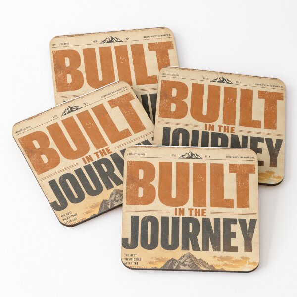 Item preview, BUILT IN THE JOURNEY – Vintage Mountain Adventure Poster designed and sold by Watchyyy.