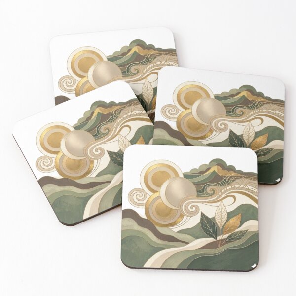 Item preview, Golden Abstract Landscapes: Modern Minimalist Zen Art designed and sold by Northern Glow Art.