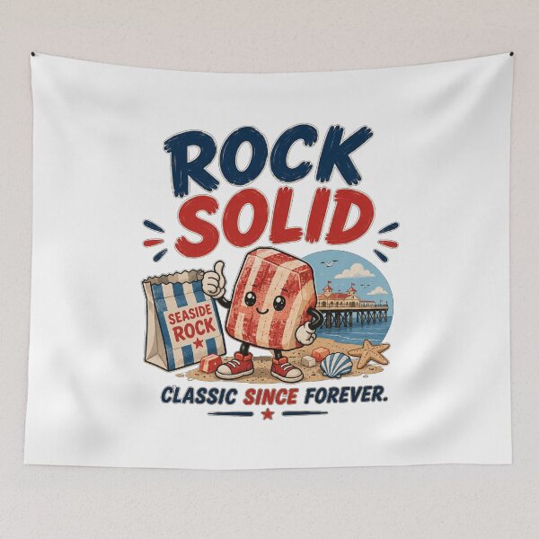 Item preview, Rock Solid Seaside Candy Shirt | Cute British Seaside Rock Sweet Retro Snackwave Design designed and sold by Snackwave Ninety.